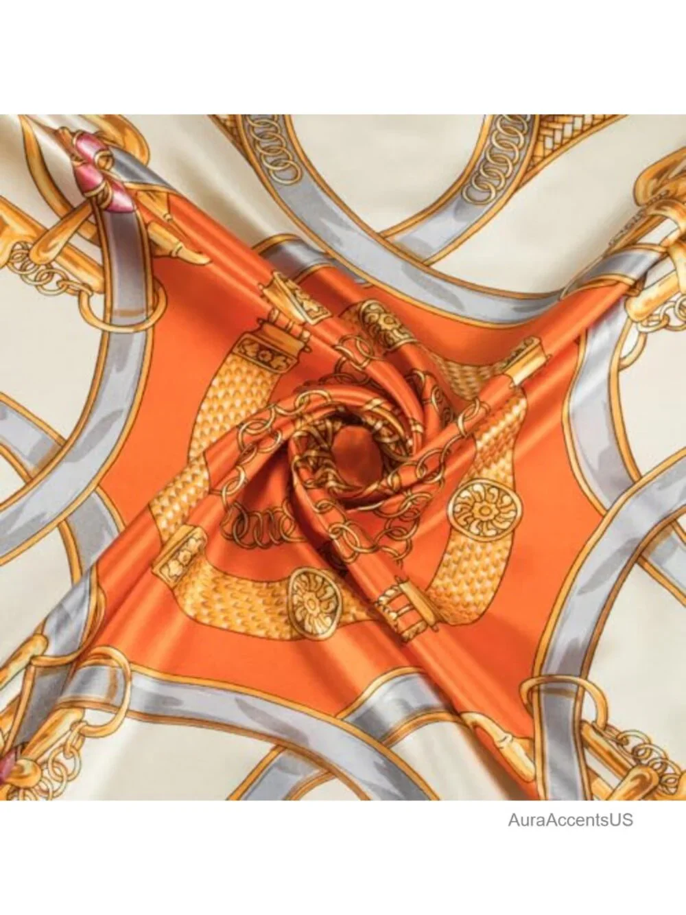 Like Silk Head Scarf Printed Square Scarf for Women 35 Inches